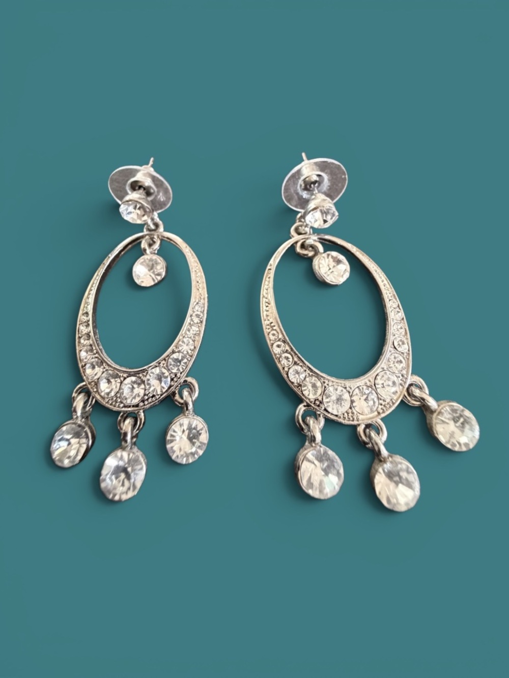 Silver-Tone Chandelier Earrings